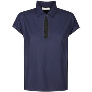 Zanone, Dames, Tops, Blauw, Maat: M