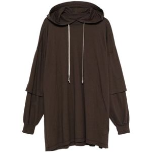 Rick Owens, Heren, Sweatshirts & Hoodies, Bruin, Maat: ONE Size Katoen,