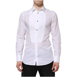 Dolce & Gabbana, Heren, Overhemden, Wit, Maat: M Katoen,