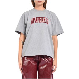 A Paper Kid, Dames, Tops, Grijs, Maat: M Katoen,