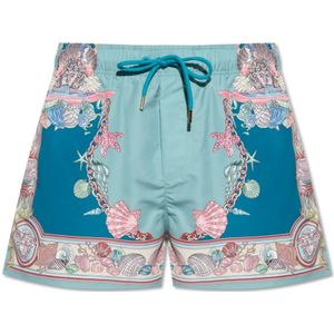 Versace, Heren, Badkleding, Blauw, Maat: L Poliester,