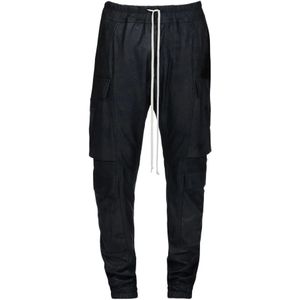 Rick Owens, Heren, Broeken, Zwart, Maat: S Leer,