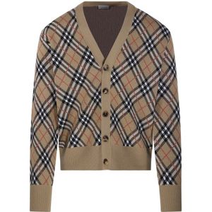 Burberry, Heren, Truien, Beige, Maat: M Wol,