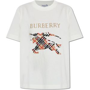 Burberry, Dames, Tops, Wit, Maat: S Katoen,