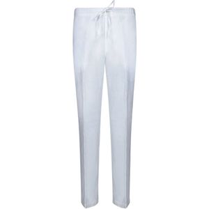 120% Lino, Heren, Broeken, Wit, Maat: M Linnen,