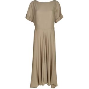 Giorgio Armani, Dames, Jurken, Beige, Maat: S Zijde,