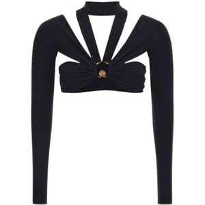 Roberto Cavalli, Dames, Tops, Zwart, Maat: M