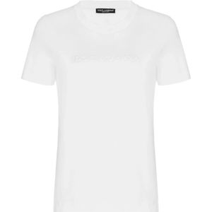 Dolce & Gabbana, Dames, Tops, Wit, Maat: S Katoen,
