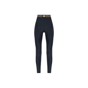 Versace Gepatroonnde leggings , Black , Dames , Maat: M