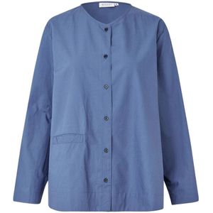 Masai, Dames, Blouses & Shirts, Blauw, Maat: XL Katoen,