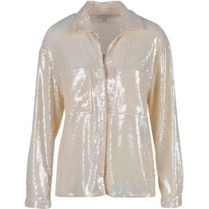 Patrizia Pepe, Dames, Blouses & Shirts, Beige, Maat: XS Polyamide,