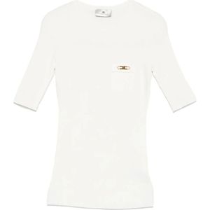 Elisabetta Franchi, Dames, Tops, Wit, Maat: M
