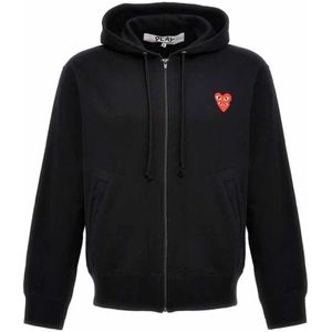 Comme des Garçons Play, Heren, Sweatshirts & Hoodies, Zwart, Maat: XL Katoen,