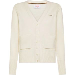 Sun68, Dames, Truien, Wit, Maat: M Wol,