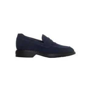 Hogan Loafer van suède , Blue , Heren , Maat: 44 EU