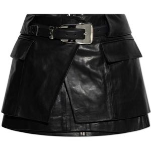 Iro, Dames, Rokken, Zwart, Maat: M Leer,