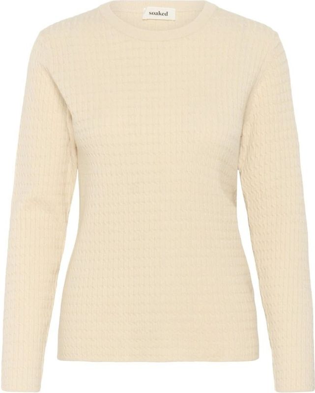 SOAKED IN LUXURY - Trui 'Spina' - Lichtbeige - Gebreide Trui