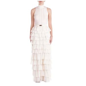 Elisabetta Franchi, Dames, Jurken, Wit, Maat: M Viscose,