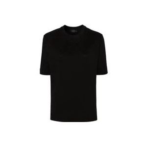 Moncler Zwarte T-shirts en Polos met Logo , Black , Dames , Maat: S