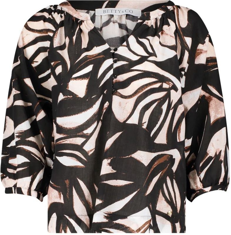 Betty & Co - Blouse met Print - Zwart - Dames