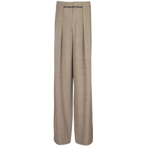 Balmain Geplooide cupro broek , Brown , Heren , Maat: L