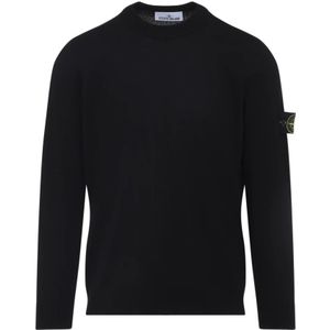 Stone Island, Heren, Truien, Zwart, Maat: 2XL Wol,