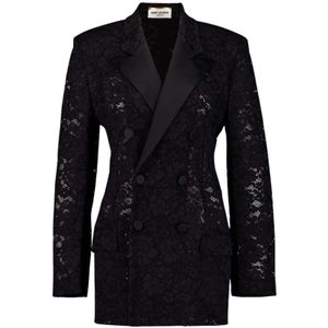 Saint Laurent, Dames, Jassen, Zwart, Maat: XL Katoen,