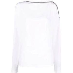 Brunello Cucinelli, Dames, Truien, Wit, Maat: XS Zijde,