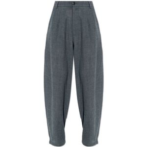 Darkpark, Dames, Broeken, Grijs, Maat: S Leer,