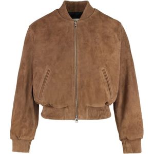 Ami Paris, Heren, Jassen, Bruin, Maat: S Suède,