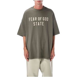 Fear Of God, Heren, Tops, Groen, Maat: 2XL Katoen,