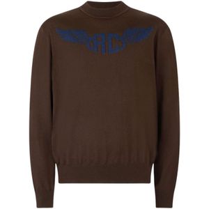 Roberto Cavalli, Heren, Truien, Bruin, Maat: S Wol,