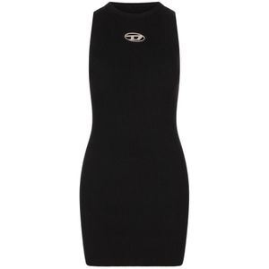 Diesel, Dames, Jurken, Zwart, Maat: S Viscose,