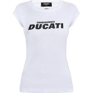 Dsquared2, Dames, Tops, Wit, Maat: L Katoen,