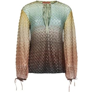 Missoni, Dames, Blouses & Shirts, Veelkleurig, Maat: XS Viscose,