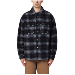 Palm Angels, Heren, Jassen, Blauw, Maat: M Wol,