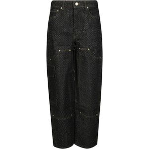 Ganni Denim Carpenter Jeans , Black , Dames , Maat: W25