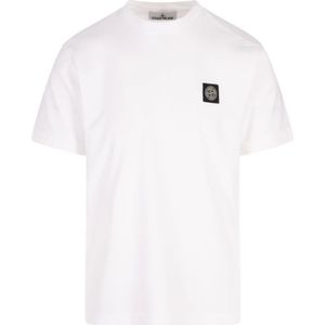 Stone Island, Heren, Tops, Wit, Maat: S Katoen,