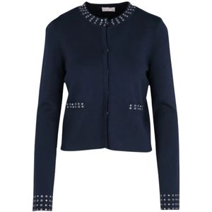 Liu Jo, Dames, Truien, Blauw, Maat: XS Viscose,