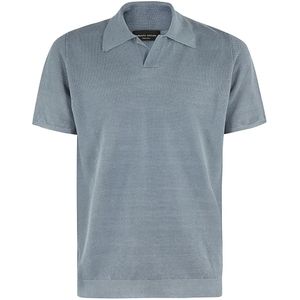 Roberto Collina, Heren, Tops, Blauw, Maat: S Denim,