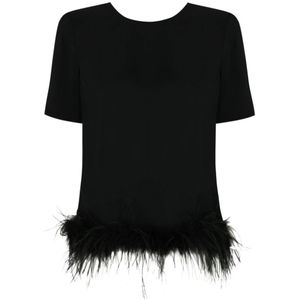 Twinset Veren Zwart Shirt Lange Mouw Rits , Black , Dames , Maat: S