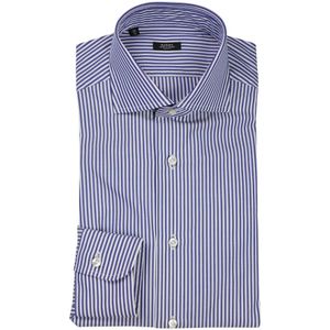 Barba Napoli, Heren, Overhemden, Blauw, Maat: L Katoen,