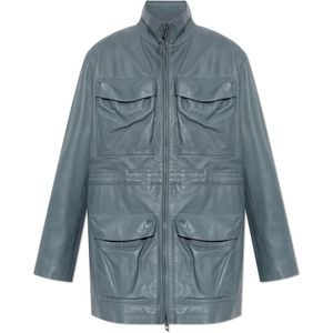 Diesel, Dames, Jassen, Grijs, Maat: 3XS Leer,