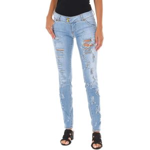 Met, Dames, Jeans, Blauw, Maat: W26 Katoen,