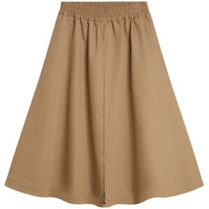 Golden Goose - Midi-Rok - Zandbruin - Elastische Tailleband - Zijritssluiting