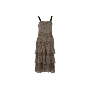 Pinko Midi Jurk met Dierenprint , Black , Dames , Maat: XS