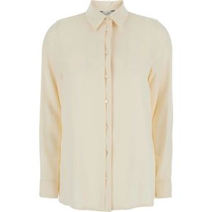 Max Mara, Dames, Blouses & Shirts, Beige, Maat: 2XL Zijde,