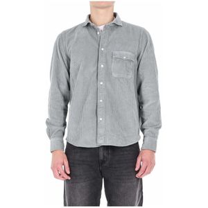 Finamore, Heren, Overhemden, Grijs, Maat: XL