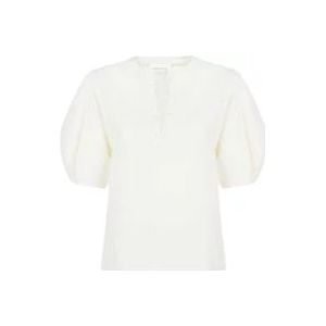Chloé Katoenen blouse met ballonmouwen , Beige , Dames , Maat: XS