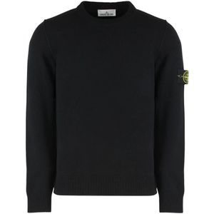 Stone Island, Heren, Truien, Zwart, Maat: 2XL Wol,